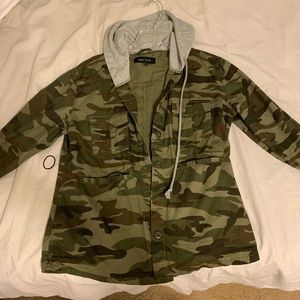 new looks camo utility jacket hooded